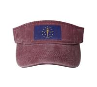 gopoo Cappelli con visiera parasole con bandiera dello stato dell'Indiana, cappello da baseball vuoto cappello sportivo da corsa visiere da tennis per uomini donne adulti, Rosso, Taglia unica