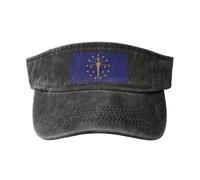 gopoo Cappelli con visiera parasole con bandiera dello stato dell'Indiana, cappello da baseball vuoto cappello sportivo da corsa visiere da tennis per uomini donne adulti, Nero , Taglia unica
