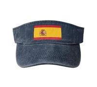 gopoo Cappelli con visiera parasole con bandiera spagnola, cappello da baseball vuoto cappello sportivo da corsa e tennis visiere per uomini donne adulti, blu navy, Taglia unica