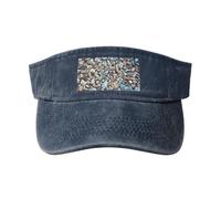 gopoo Cappelli con visiera parasole con motivo di pietra, cappello da baseball vuoto cappello sportivo da corsa visiere da tennis per uomini donne adulti, blu navy, Taglia unica