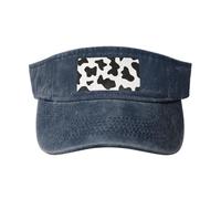 gopoo Cappelli con visiera parasole con stampa mucca bianca e nera cappello da baseball cappello sportivo da corsa visiere da tennis per uomini donne adulti, blu navy, Taglia unica
