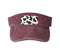 gopoo Cappelli con visiera parasole con stampa mucca bianca e nera cappello da baseball cappello sportivo da corsa visiere da tennis per uomini donne adulti, Rosso, Taglia unica