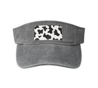 gopoo Cappelli con visiera parasole con stampa mucca bianca e nera cappello da baseball cappello sportivo da corsa visiere da tennis per uomini donne adulti, grigio, Taglia unica
