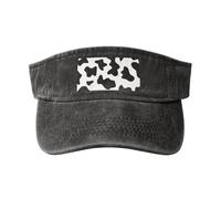 gopoo Cappelli con visiera parasole con stampa mucca bianca e nera cappello da baseball cappello sportivo da corsa visiere da tennis per uomini donne adulti, Nero , Taglia unica
