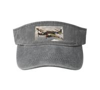 gopoo Cappelli con visiera parasole per aeroplano della seconda guerra mondiale, cappello da baseball vuoto cappello sportivo da corsa visiere da tennis per uomini donne adulti, grigio, Taglia unica