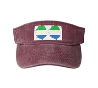 gopoo Cappello da baseball vuoto con mappa della bandiera della Sierra Leone, cappello da baseball sportivo da corsa, visiere da tennis, per uomini, donne e adulti, Rosso, Taglia unica