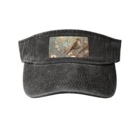 gopoo Daisy Bird Tree Sun Visor Cappelli Vuoto Top Baseball Cap Sport Cappello Running Tennis Visiere per Uomini Donne Adulti, Nero , Taglia unica