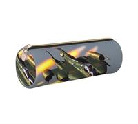 gopoo Jet Fighters - Astuccio in pelle, sottile, estetico, organizer per cancelleria, con anello in metallo portatile, Oro, Taglia unica, Porta carte