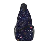 gopoo Marsupio a tracolla con mappa delle costellazioni delle stelle, zaino sottile per uomo e donna, leggero, da viaggio, borsa a tracolla casual