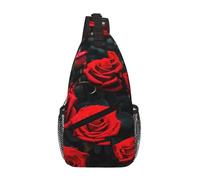 gopoo Molte Rose Rosse Sling Chest Bag - Zaino sottile per uomo e donna, leggero borsa a tracolla da viaggio borsa a tracolla casual