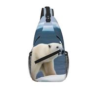gopoo Polar Bear Sling Chest Bag - Zaino sottile per uomo e donna, leggero, da viaggio, borsa a tracolla casual