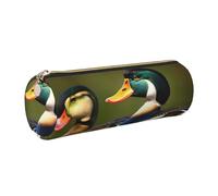 gopoo Two Mallard Ducks - Astuccio in pelle sottile ed estetica, organizer per cancelleria con anello in metallo portatile, Oro, Taglia unica, Porta carte