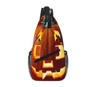 gopoo Zainetto a tracolla con zucca autunnale - Zaino sottile per uomo e donna, leggero, da viaggio, borsa a tracolla casual