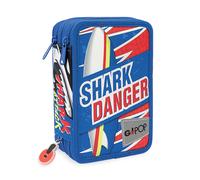 GOPOP COLLEZIONE Shark Attack Astuccio triplo 3 scomparti e 3zip GIOCHI PREZIOSI