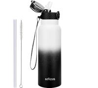 GOPPUS 750ml/24oz Borraccia Inossidabile con Cannuccia Borraccia per Acqua Termica Calda Borracce in Acciaio a Doppia Parete Borracce Isolate Borraccia per Acqua Fredda a Tenuta Stagna per Adulti