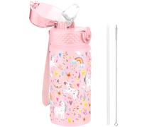 GOPPUS Borraccia Termica per Bambini da 420ml/14once con Cannuccia Doppia Parete