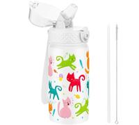 GOPPUS Borraccia Termica per Bambini da 550ml/18once con Cannuccia Doppia Parete in Acciaio Inossidabile con Isolamento Sottovuoto Acciaio in Metallo a Prova di Perdite a Doppia Parete Senza BPA