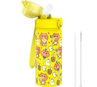 GOPPUS Borraccia Termica per Bambini da 550ml/18once con Cannuccia Doppia Parete in Acciaio Inossidabile con Isolamento Sottovuoto Acciaio in Metallo a Prova di Perdite a Doppia Parete Senza BPA