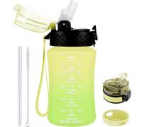 GOPPUS Bottiglie d'acqua per bambini da 350 ml/12 oz con cannuccia per bambini per la scuola Bottiglia per bambini a prova di perdite con indicazione del tempo Piccola bottiglia senza BPA Tritan Sport