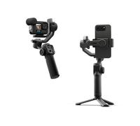 GoPro Fluid Pro AI - Stabilizzatore cardanico a 3 assi per videocamere GoPro e smartphone, tracciamento del soggetto, illuminazione, controllo wireless della videocamera, vlogging, rotazione a 360°