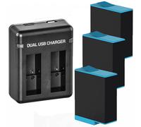 GoPro Hero 9 HERO9 Nero Batteria Di Ricambio 1 2 3 (1720mAh) E Caricatore Doppio