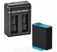 GoPro Hero 9 HERO9 Nero Batteria Di Ricambio 1 2 3 (1720mAh) E Caricatore Doppio
