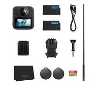 GoPro MAX2 + Pacchetto accessori - Include asta di prolunga da 1,2 m, 2 batterie Enduro da 1960 mAh, scheda microSD SanDisk da 64 GB