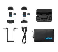 GoPro Kit Completo Microfono Wireless (2 TX, 2 RX, Custodia di Ricarica) - Per GoPro/Fotocamere/iPhone/Android, Ultra-compatto, Alta Qualità, Riduzione del Rumore, Controllo del Guadagno, Vlogging