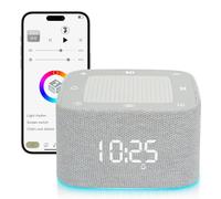 GOQELK Sound Machine - Sveglia con macchina del suono, 32 suoni rilassanti, luce RGB, controllo tramite app, macchina del suono del rumore bianco, timer, altoparlante Bluetooth, luce di risveglio,