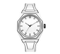 GORBEN Orologio creativo da disegno, sportivo, alla moda, al quarzo, minimalista, colore: bianco, bianco, Casual
