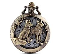 GORBEN Orologio da tasca retrò con animali antichi, Lupi, Casual