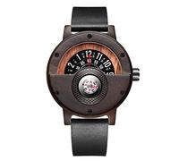GORBEN - Orologio Unisex Adulto Marrone in Legno con Cinturino in Pelle e Movimento al Quarzo