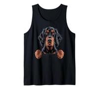 Gordon Setter Carino Sbirciando Nero e Tan Gordie Dog Canotta