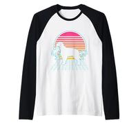 Gordon Setter Dog Cucciolo estetico Vaporwave Vintage Anni Maglia con Maniche Raglan