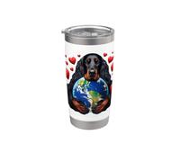 Gordon Setter Dog Earth Day Abbraccio Amore Proprietario Abbracciare Pianeta Bicchiere termico in acciaio inox doppia parete