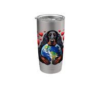 Gordon Setter Dog Earth Day Abbraccio Amore Proprietario Abbracciare Pianeta Bicchiere termico in acciaio inox doppia parete
