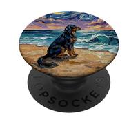 Gordon Setter Starry Night Beach Dog Opera d'arte PopSockets PopGrip Adesivo