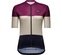Maglia GOREWEAR Spirit Stripes manica corta lilla beige nero donna - S