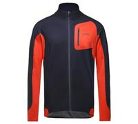 GORE WEAR R3 Partial Gore Windstopper Shirt, Maglia Uomo, Orbit Blue/Fireball, M