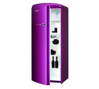 Gorenje Frigorifero A++, altezza 154 cm, 196 kWh/anno, 255 l, congelatore da 26 l, sistema di raffreddamento dell'aria con funzione QuickCooling, 4 ripiani in vetro, colore lampone metallizzato