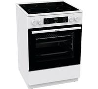 Gorenje GEC6C 40 WD - Fornello elettrico con piano cottura in vetroceramica, 60 cm, 71 litri, riscaldamento rapido, PerfectGrill, modalità pizza, AquaClean, bianco