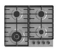 Gorenje GW642ABX, Piano cottura a gas in acciaio inox da 60 cm, accensione con una sola mano, supporto padella in ferro, prodotto in Slovenia, garanzia 1 anno