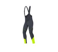 Gore c3 gore windstopper salopette con bretelle nero giallo fluo