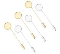 GORGECFAFT 20 Pezzi 2 Colori Spilla Da Bavero Piatto Rotonda Vassoio Spilla Da Balia Rotonda Spilla Da Bastone In Ottone Spilla Artigianale Argento Spilla Da Bavero Piatta Rotonda Vassoio Spilla