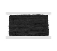 GORGECRAFT 1/2 Pollice 20 Yds Gimp Treccia Trim Tessuto di Poliestere Nero Tessuto Finiture Corda Intrecciata Bordo Smerlato Rick Rack Nastro Tappezzeria Decorativa per Cucire Artigianato