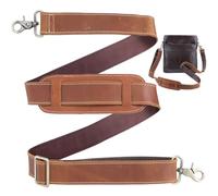 GORGECRAFT 1.5M Sella in Pelle Pieno Fiore Marrone con Fibbia di Ricambio Indipendente Cinghie Lunghe Imbottite per Borsone con Doppio Gancio in Metallo per Borsa A Tracolla Messenger Ventiquattrore