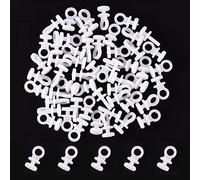 GORGECRAFT 1 Borsa 200 Pezzi Ganci per Tende Gancio per Binario per Tende In Plastica Bianca Rulli per Ruote Lisce Ganci per Binario per Tende Ganci per Scorrevole per Finestra Porta Doccia Bagno