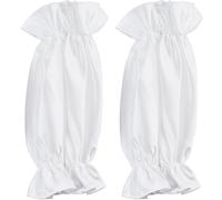 GORGECRAFT 1 Paio di Maniche A Sbuffo Rimovibili in Raso Bianco, Maniche Lunghe da Sposa, Fatte A Mano, Eleganti, Staccabili, Accessori da Sposa, Coprimaniche per Abito da Sposa, Accessori da Sposa