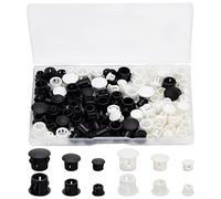 GORGECRAFT 1 scatola 120 pezzi 3 misure Tappi per Fori In Plastica 7.5mm/10.5mm/12.5mm Tappi per Fori per Viti A Scatto Nero Bianco Inserto di Bloccaggio A Filo Tappo Terminale per Armadi Macchine