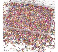 GORGECRAFT 1 Scatola di Vetro Irregolare Rotto Glitter Colorato Schegge di Vetro Schiacciato 100gG Paillettes Metallico Ghiaia Arte Artigianale per Sottobicchieri Ornamento Creazione di Gioielli